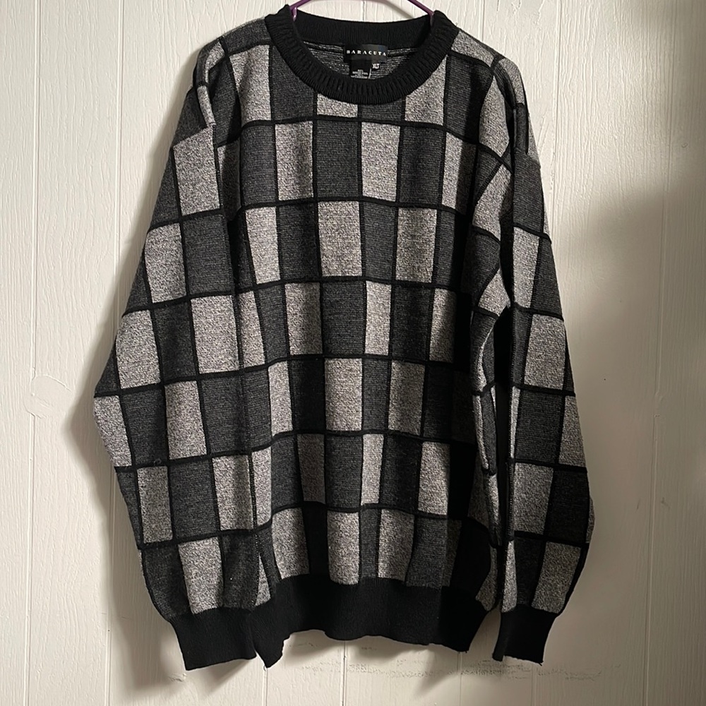 Baracuta black gray crewneck sweater #N